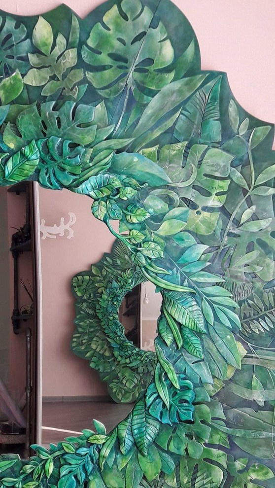 зеркальное панно с подсветкой "Лесная Мандала"