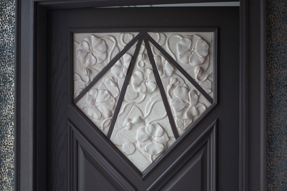 Дверные вставки с цветами настурции