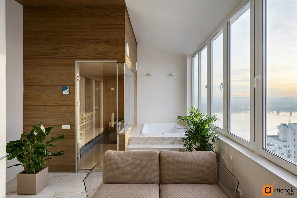 Видовая релакс-зона с сауной на террасе