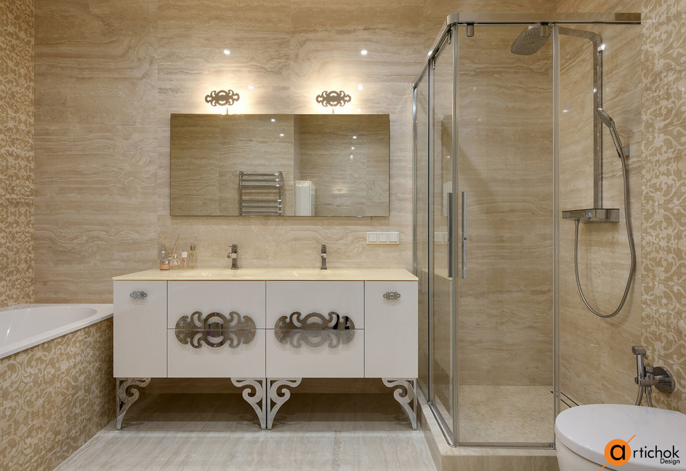 Ванная в песочных тонах