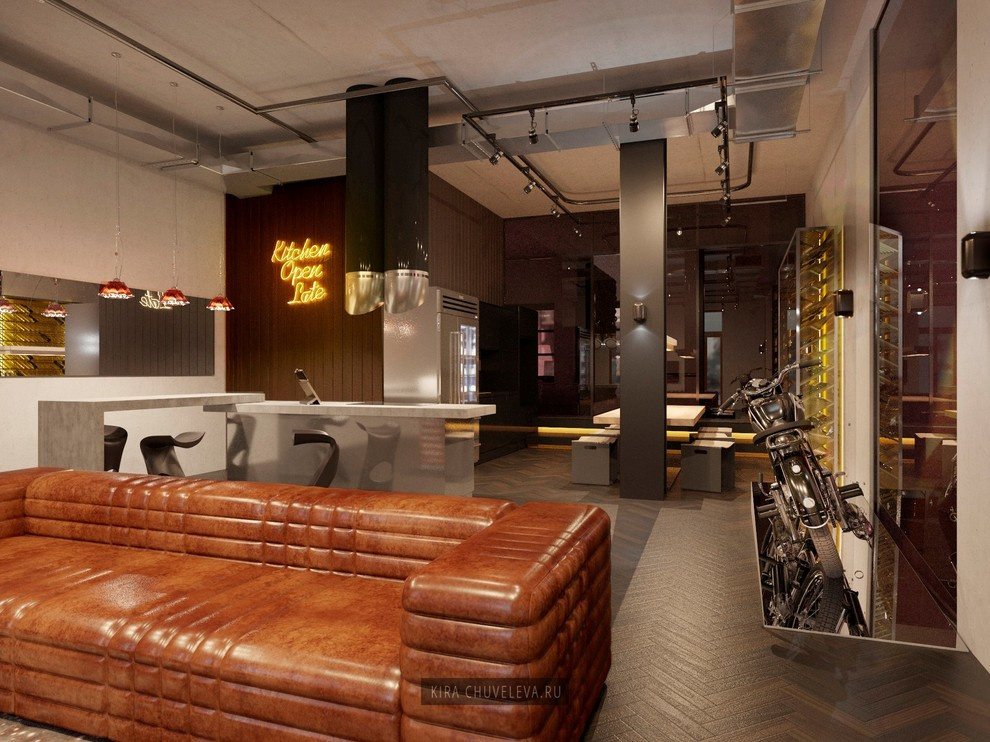 Мужские апартаменты в пространстве лофт