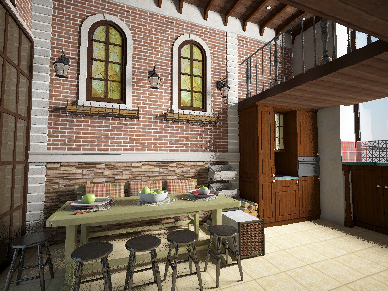 Двухэтажный дом с бассейном выходом на крышу