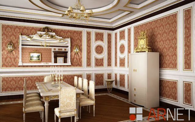 Классический размах, Интерьер коттеджа 1050 кв.м.
