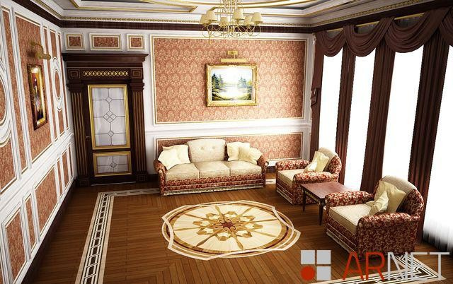 Классический размах, Интерьер коттеджа 1050 кв.м.