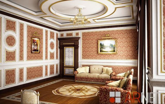 Классический размах, Интерьер коттеджа 1050 кв.м.