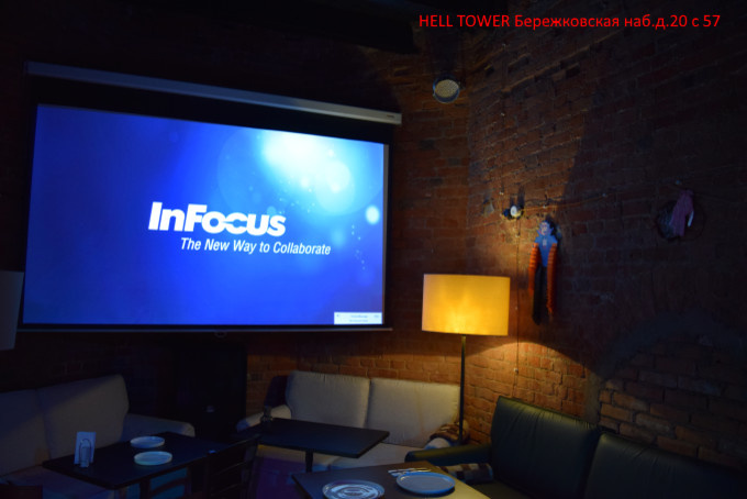 Проектор и экран для бара