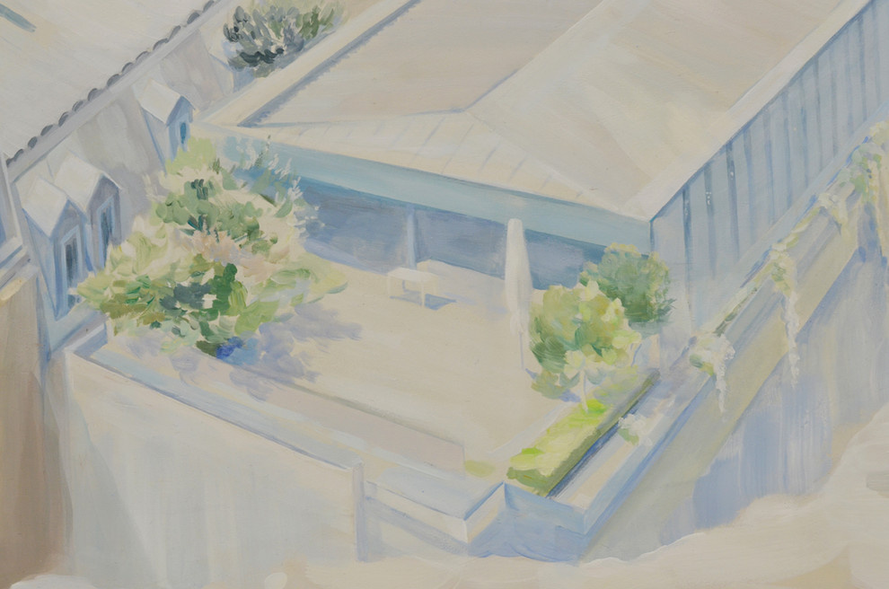 Роспись " Вид на Эйфелеву башню". Длина росписи - 3,06м; высота - 2,1м.