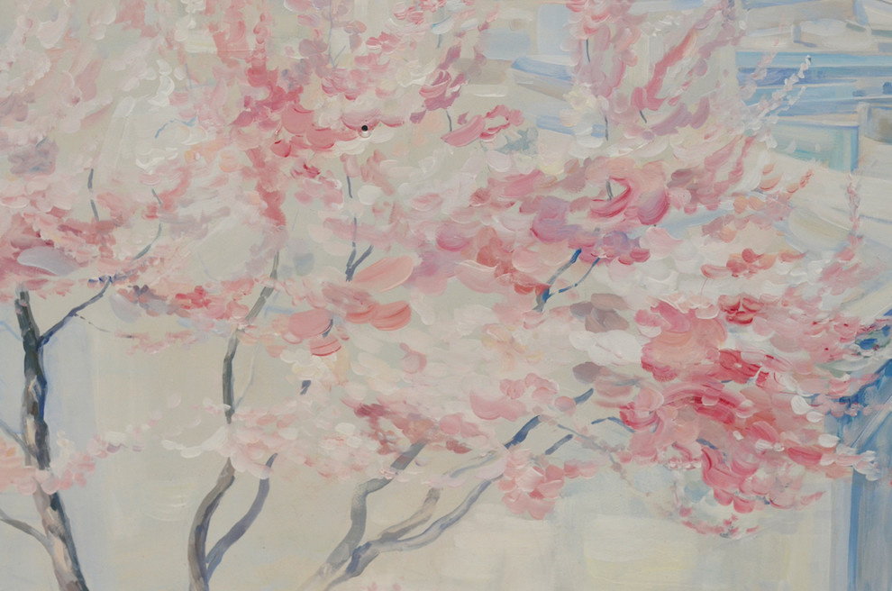 Роспись " Вид на Эйфелеву башню". Длина росписи - 3,06м; высота - 2,1м.