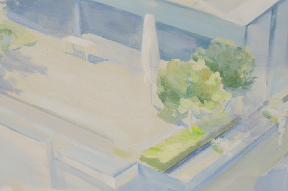 Роспись " Вид на Эйфелеву башню". Длина росписи - 3,06м; высота - 2,1м.