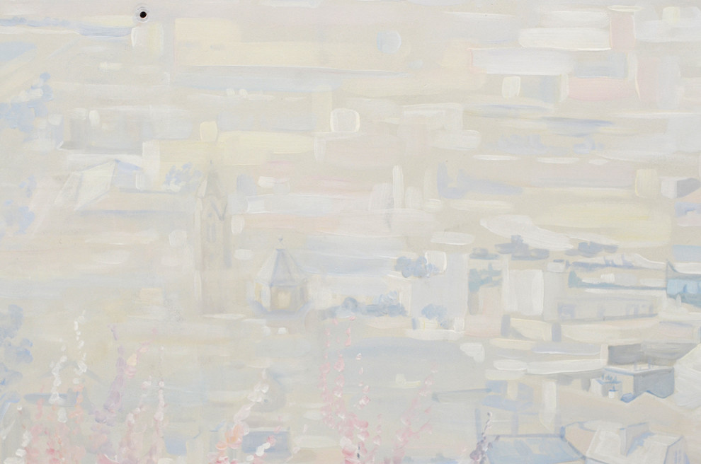 Роспись " Вид на Эйфелеву башню". Длина росписи - 3,06м; высота - 2,1м.