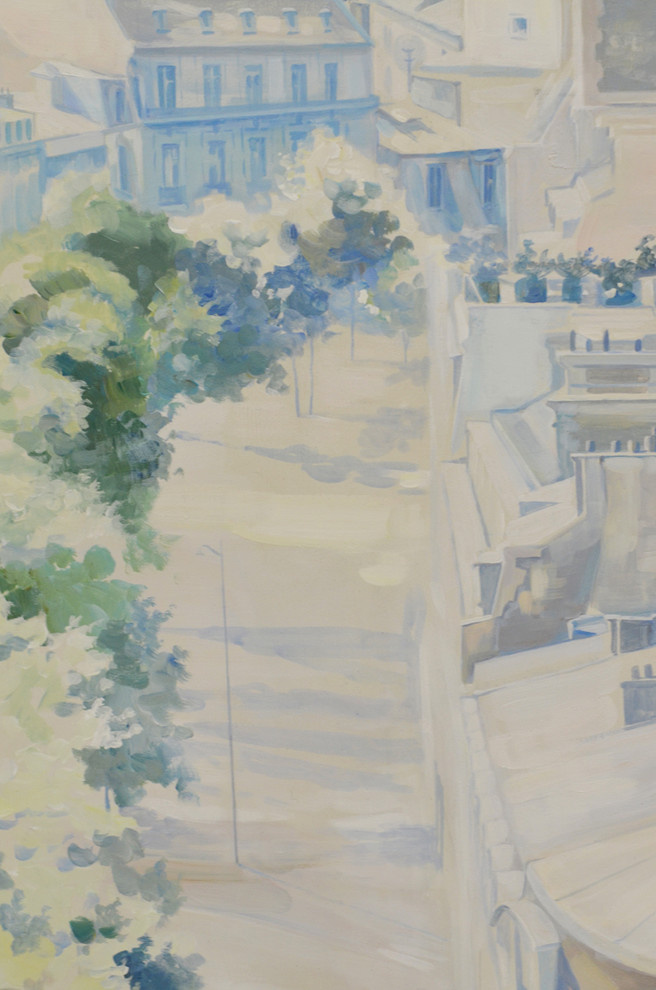 Роспись " Вид на Эйфелеву башню". Длина росписи - 3,06м; высота - 2,1м.