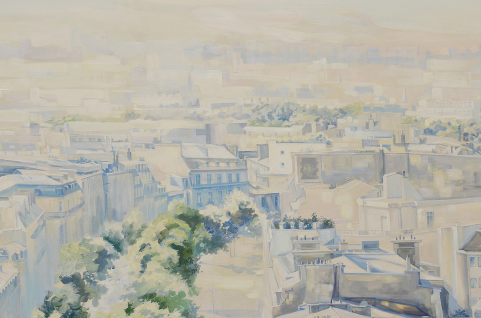 Роспись " Вид на Эйфелеву башню". Длина росписи - 3,06м; высота - 2,1м.