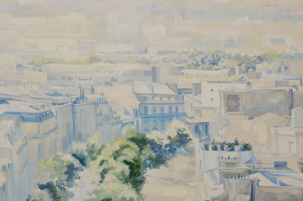 Роспись " Вид на Эйфелеву башню". Длина росписи - 3,06м; высота - 2,1м.