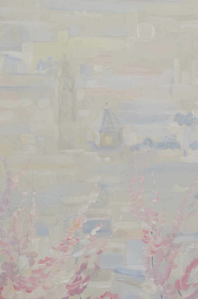 Роспись " Вид на Эйфелеву башню". Длина росписи - 3,06м; высота - 2,1м.