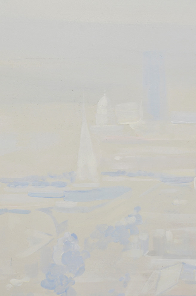 Роспись " Вид на Эйфелеву башню". Длина росписи - 3,06м; высота - 2,1м.