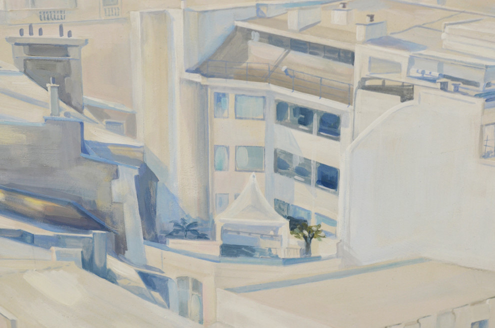 Роспись " Вид на Эйфелеву башню". Длина росписи - 3,06м; высота - 2,1м.