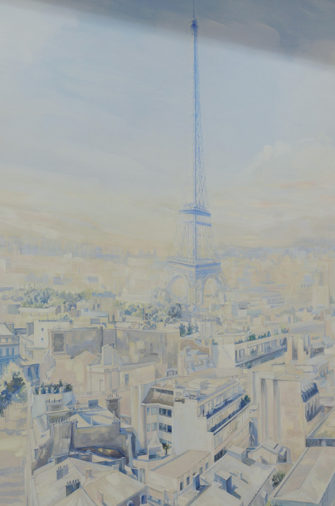 Роспись " Вид на Эйфелеву башню". Длина росписи - 3,06м; высота - 2,1м.