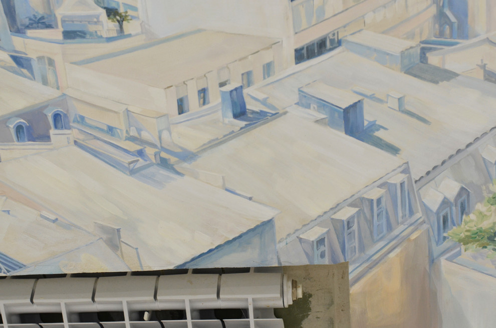 Роспись " Вид на Эйфелеву башню". Длина росписи - 3,06м; высота - 2,1м.