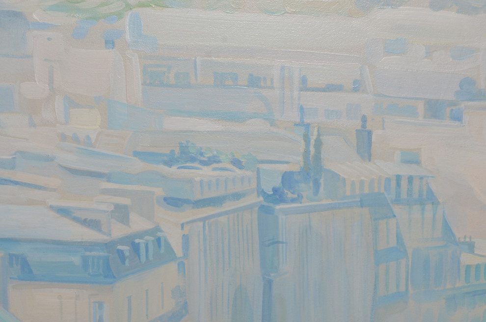 Роспись " Вид на Эйфелеву башню". Длина росписи - 3,06м; высота - 2,1м.