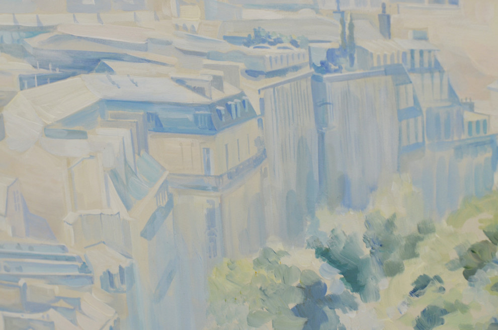 Роспись " Вид на Эйфелеву башню". Длина росписи - 3,06м; высота - 2,1м.