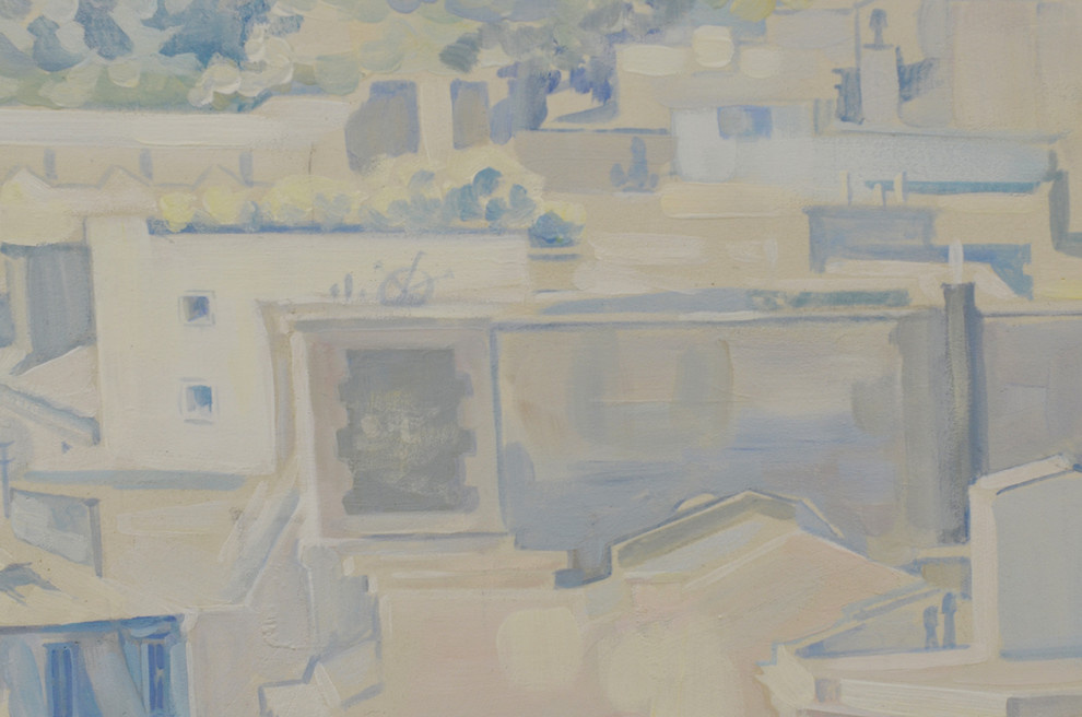 Роспись " Вид на Эйфелеву башню". Длина росписи - 3,06м; высота - 2,1м.