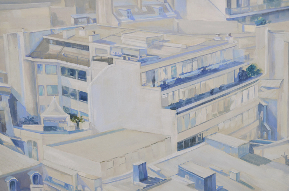 Роспись " Вид на Эйфелеву башню". Длина росписи - 3,06м; высота - 2,1м.