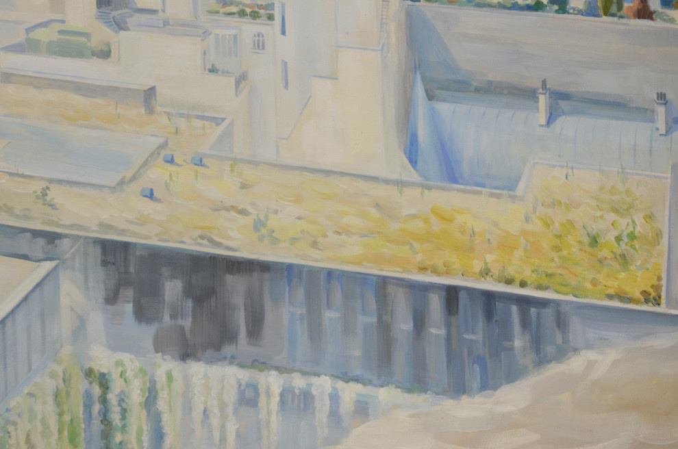 Роспись " Вид на Эйфелеву башню". Длина росписи - 3,06м; высота - 2,1м.