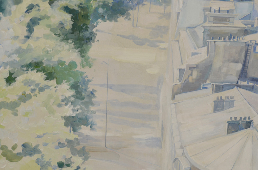 Роспись " Вид на Эйфелеву башню". Длина росписи - 3,06м; высота - 2,1м.