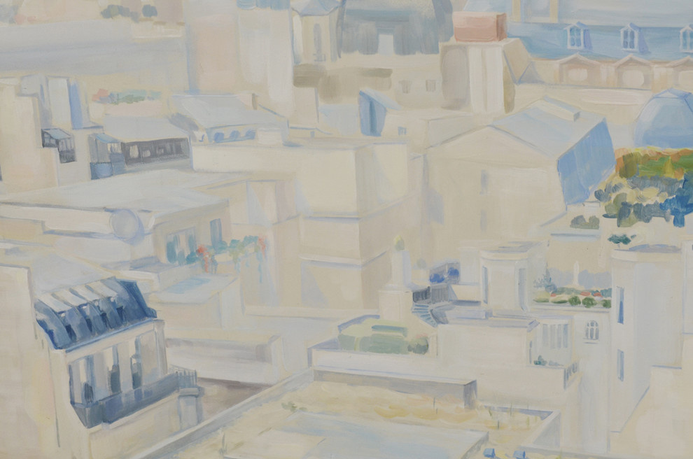 Роспись " Вид на Эйфелеву башню". Длина росписи - 3,06м; высота - 2,1м.