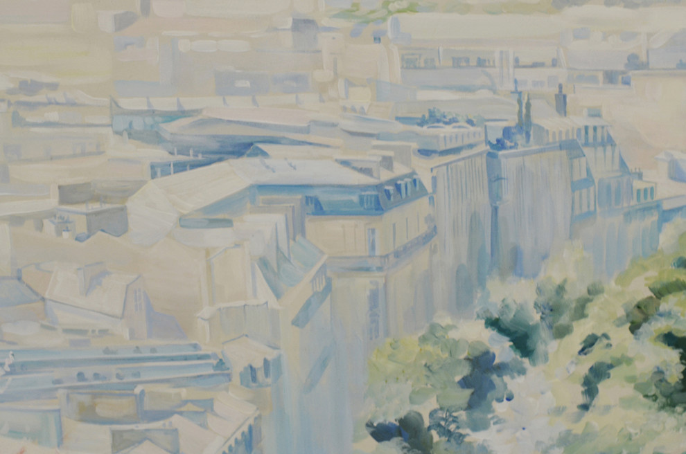 Роспись " Вид на Эйфелеву башню". Длина росписи - 3,06м; высота - 2,1м.