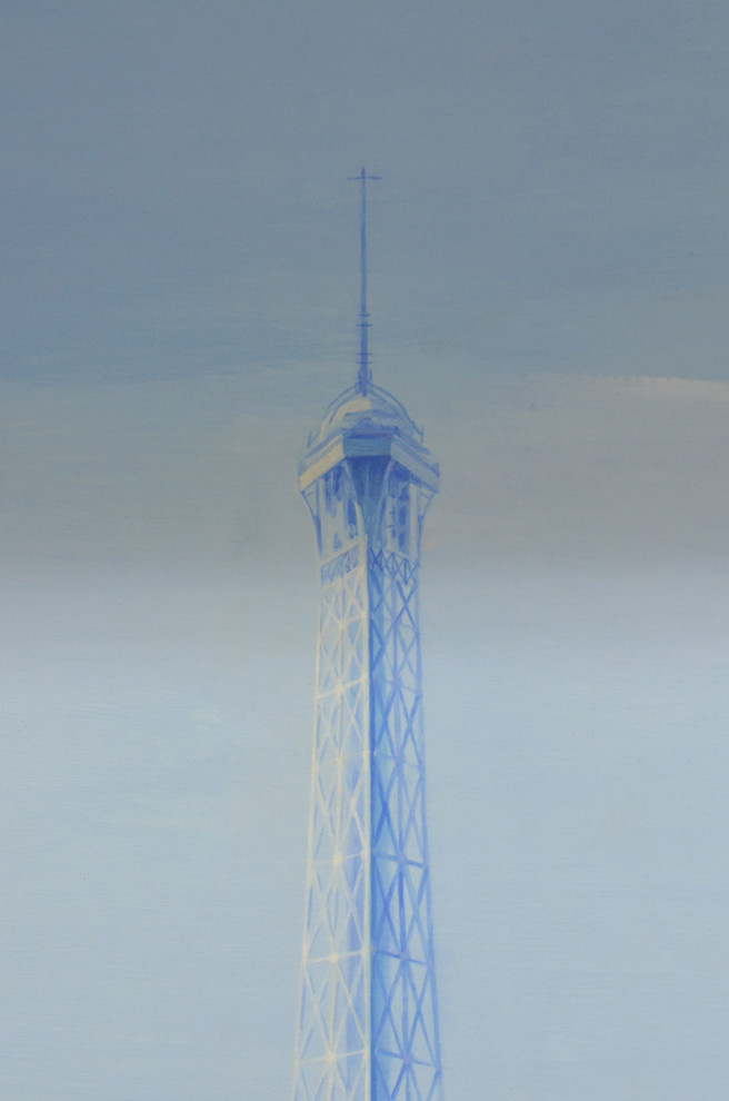 Роспись " Вид на Эйфелеву башню". Длина росписи - 3,06м; высота - 2,1м.