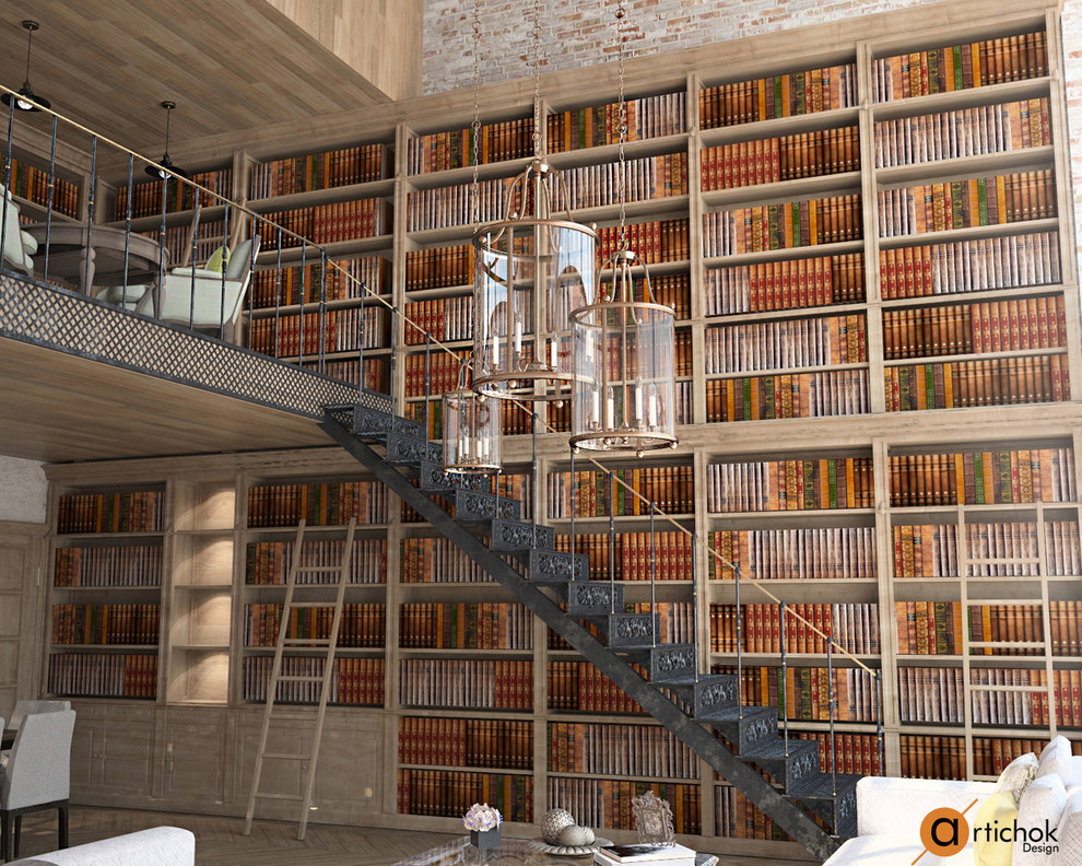 Обложка проекта: Библиотека в загородном доме