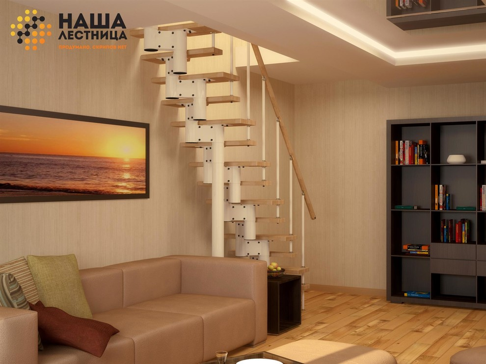 Прямая лестница в маленький проем