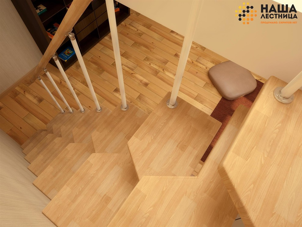 Обложка проекта: Прямая лестница в маленький проем