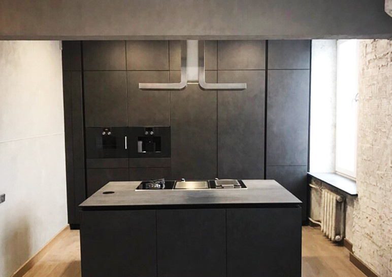 Кухня с фасадами из керамики