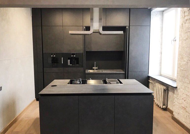 Кухня с фасадами из керамики