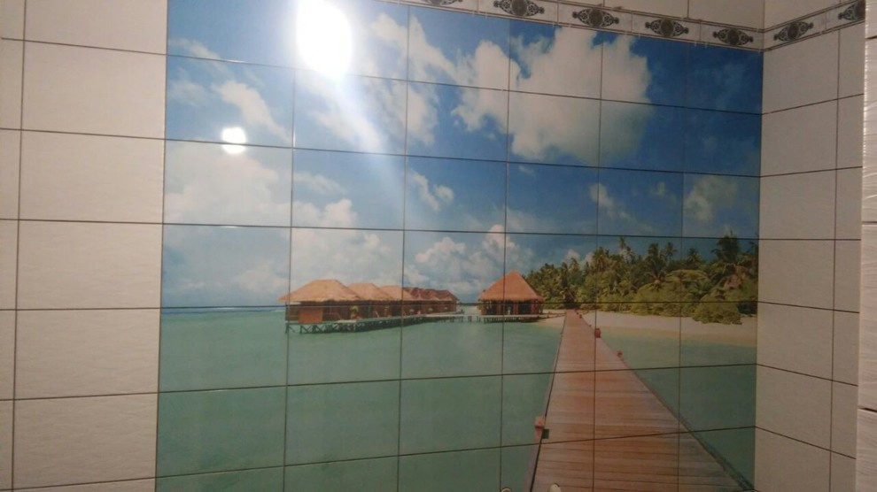 Фотоплитка в интерьере.