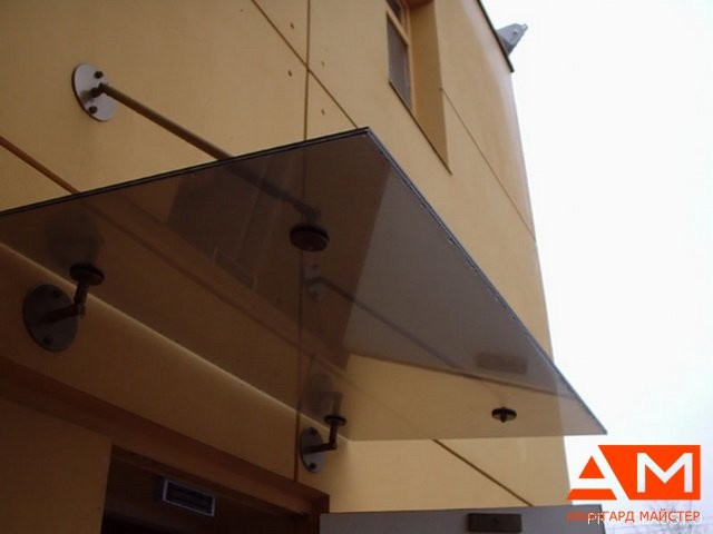 Навесы, козырьки из нержавеющей стали, стекла и поликарбоната