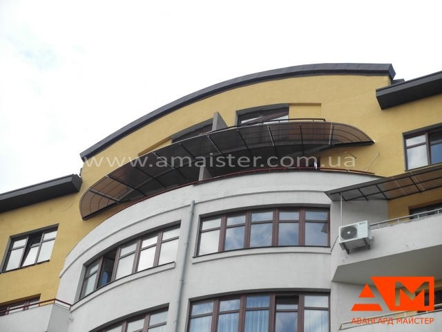 Навесы, козырьки из нержавеющей стали, стекла и поликарбоната