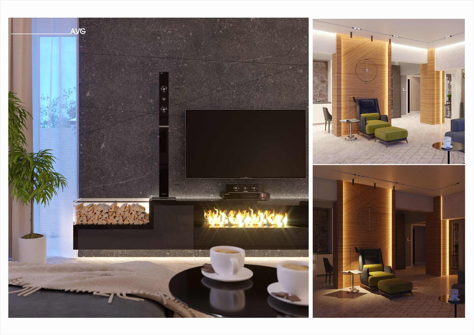 Wood & stone / интерьеры загородного дома