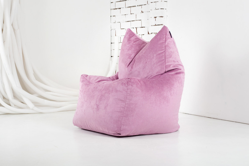 Большое лиловое бескаркасное кресло Soft Lilac Bar