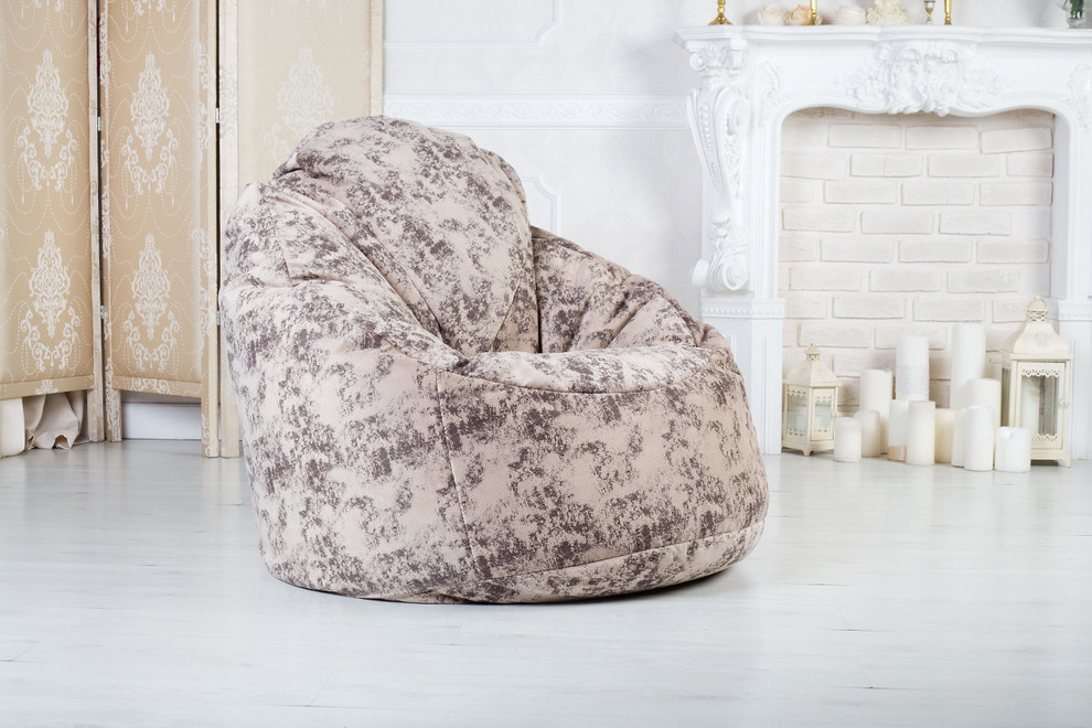 Ranga-пуфик в микровелюре с рисунком камня Stone Snug