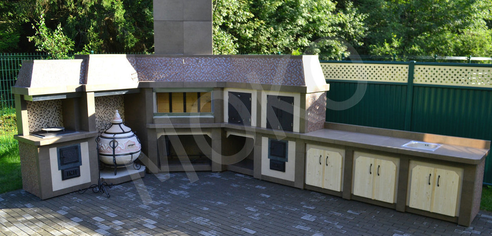 Обложка проекта: Угловой барбекю комплекс с мозаикой