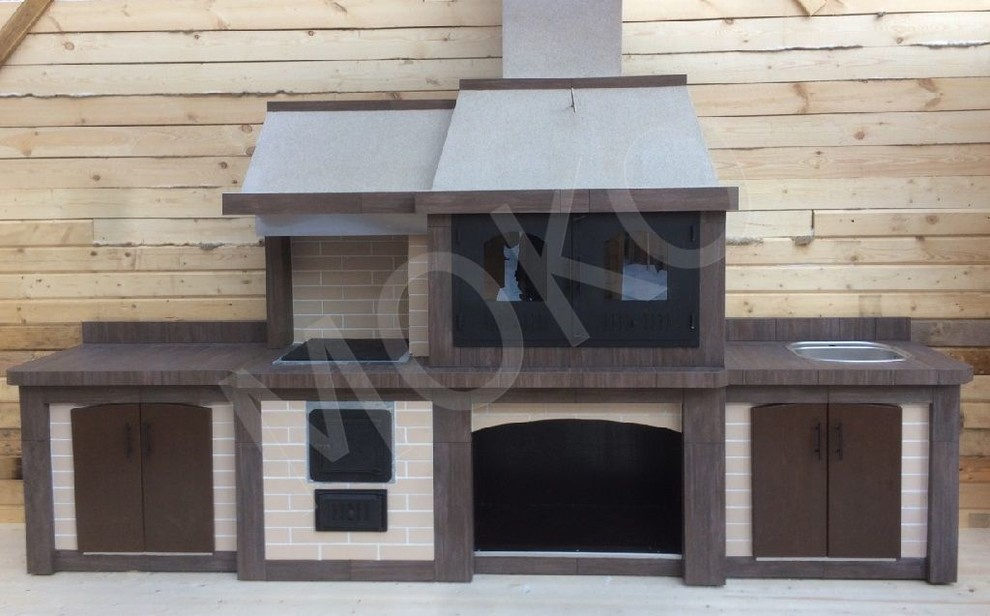 Обложка проекта: Барбекю комплекс с увеличенным мангалом и печью под казан