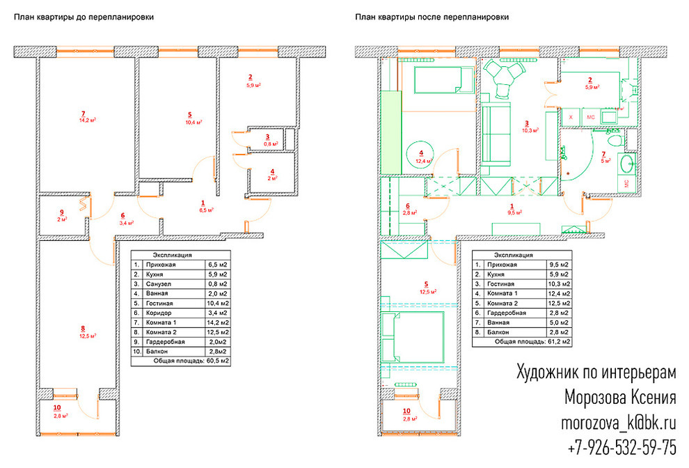 Обложка проекта: Якиманка 61 м2