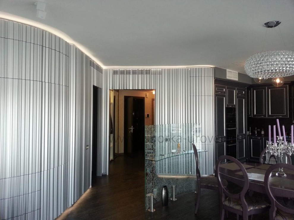 Монтаж композиции шкафов со стеновыми панелями