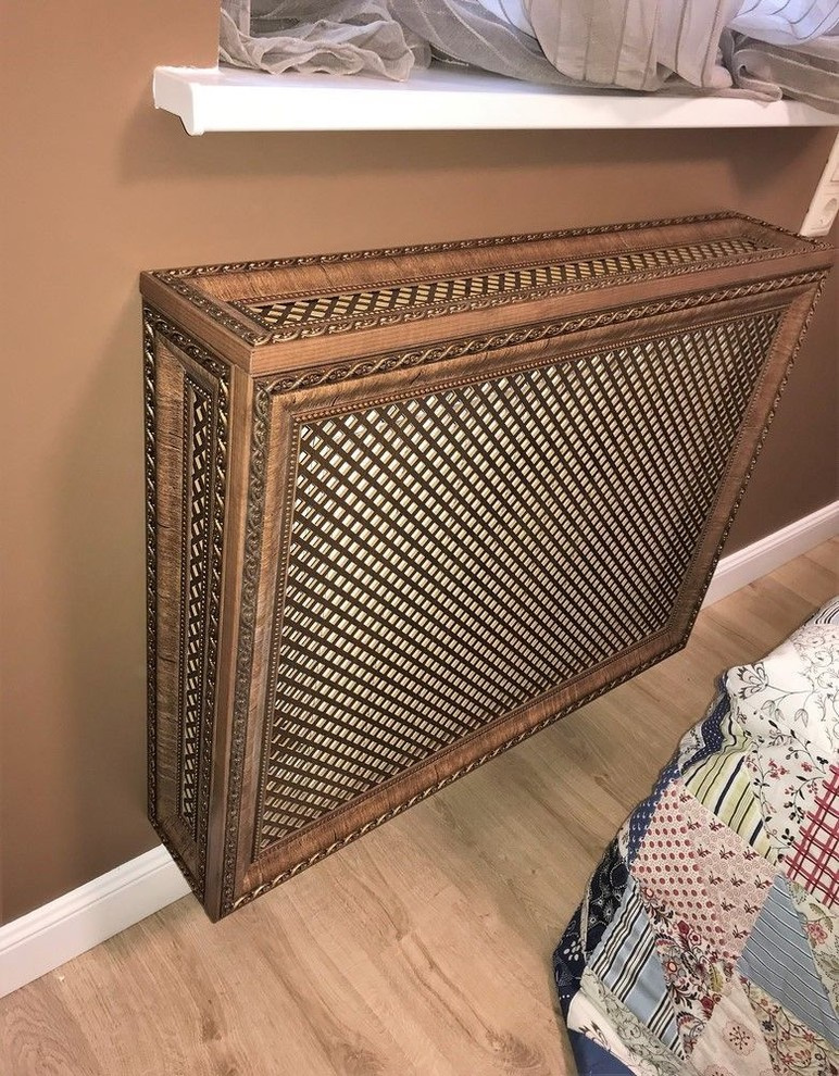 Экран на батарею из багета короб, дуб темный