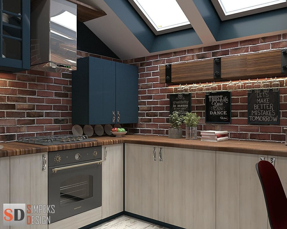 The interior design of attic room  with the best trends in Loft style