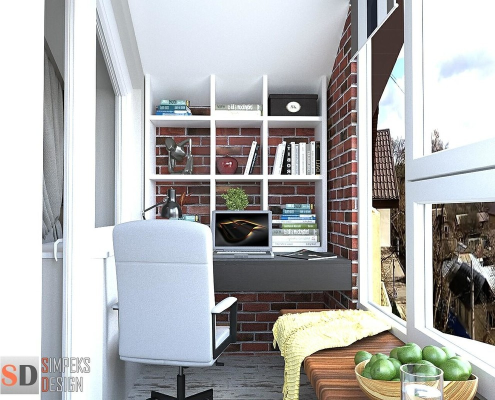 The interior design of attic room  with the best trends in Loft style