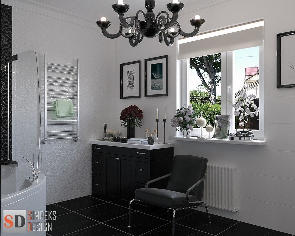 The interior of the house with modern classics elements
